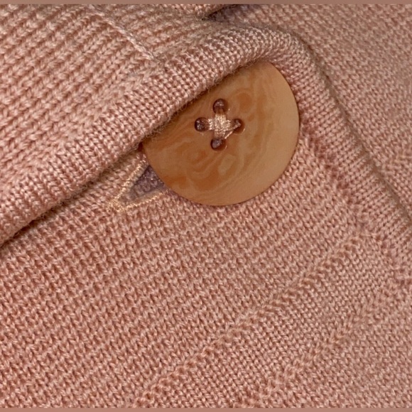 Talbots Pure Merino Wool Knit Salmon Pink Button Cardigan Sweater Women's Size P - Picture 6 of 10